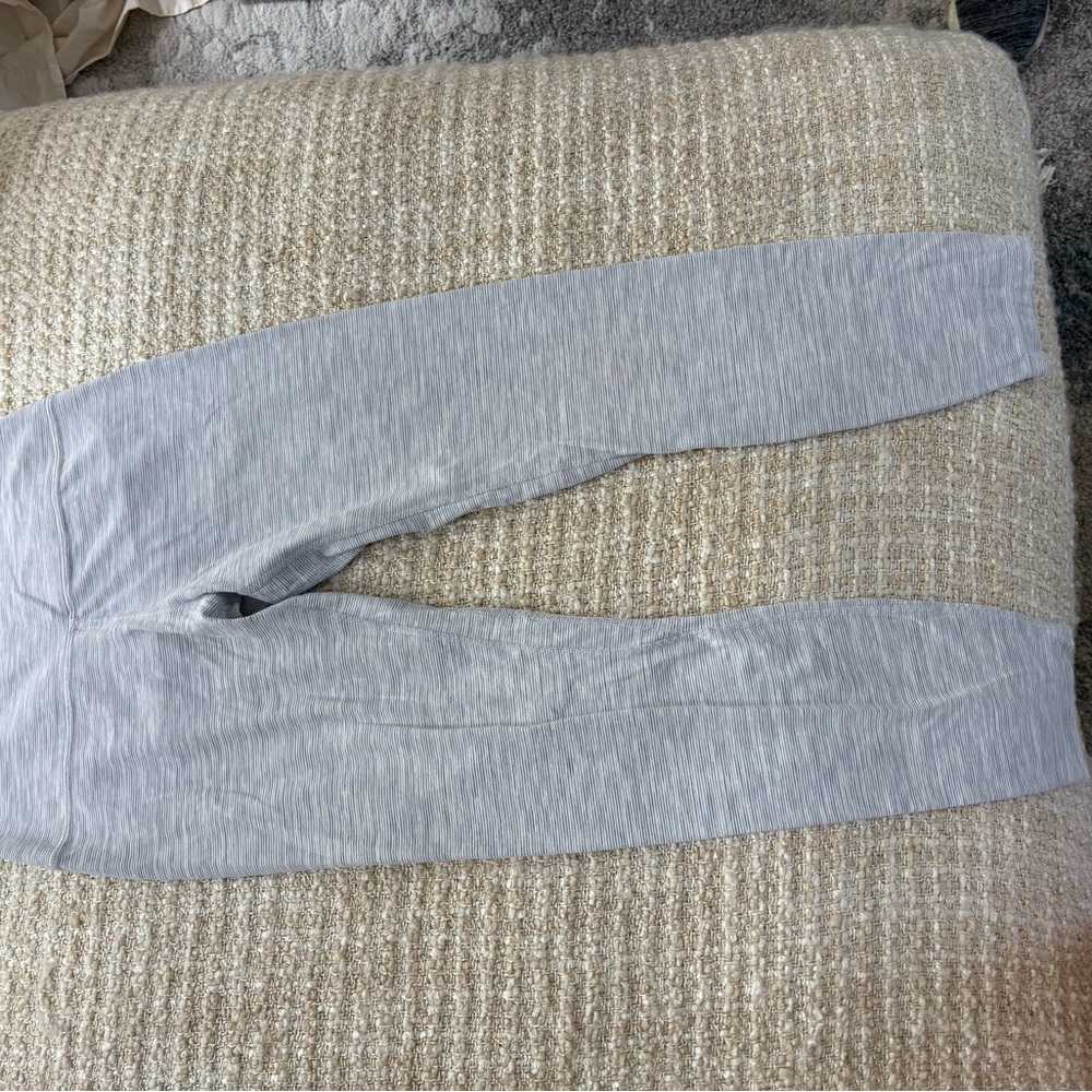 lululemon athletica Heather Gray Stripped Leggings